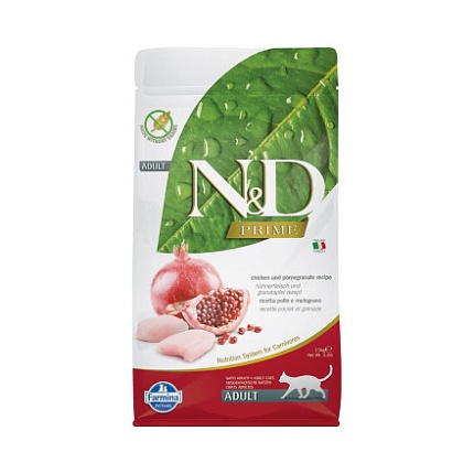 FARMINA N&D PRIME корм беззерновой для кошек Курица Гранат 1,5кг